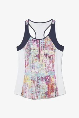 FILA Alley Printed Racerback Tank 824 STRIATION / WHITE / FILA NAVY Cheap