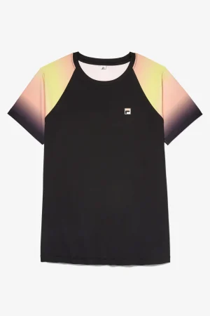 FILA BACKSPIN SHORT SLEEVE TOP 990 BLACK / SUNSET Cheap