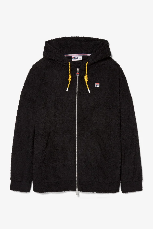 FILA Bosco Terry Full zip Hoodie 001 BLACK New