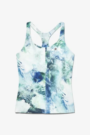 FILA Deuce Court Printed Racerback Tank 468 WATERCOLOR Store