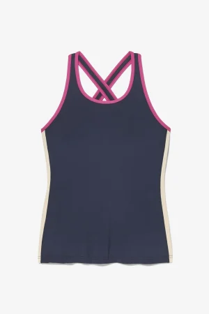 FILA HERITAGE HALTER TANK FNVY/FSPL/ECRU Cheap