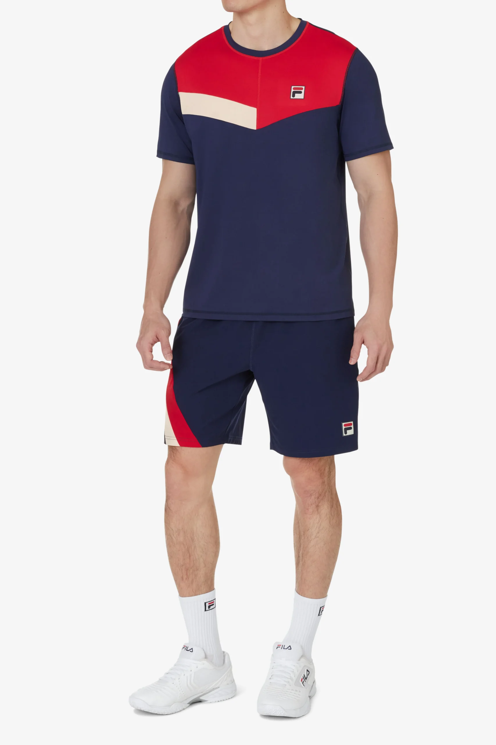 FILA HERITAGE SHORT SLEEVE CREW FNVY/FRED/ECRU Fashion