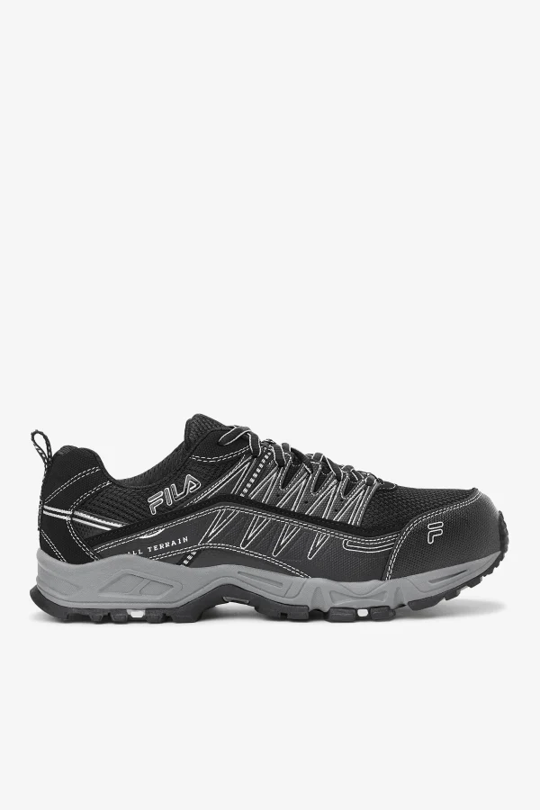 FILA Men' Memory All Terrain Peak Slip Resistant Steel Toe Shoe 010 BLACK / BLACK / METALLIC SILVER Hot