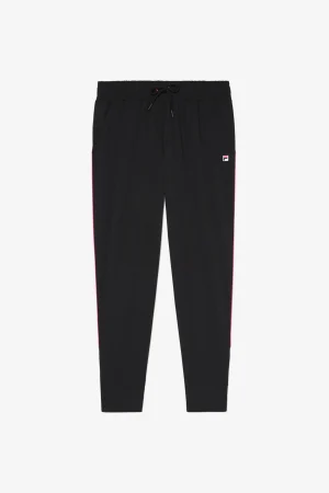 FILA Tie Breaker Woven Track Pant 001 BLACK / PINK GLO Outlet