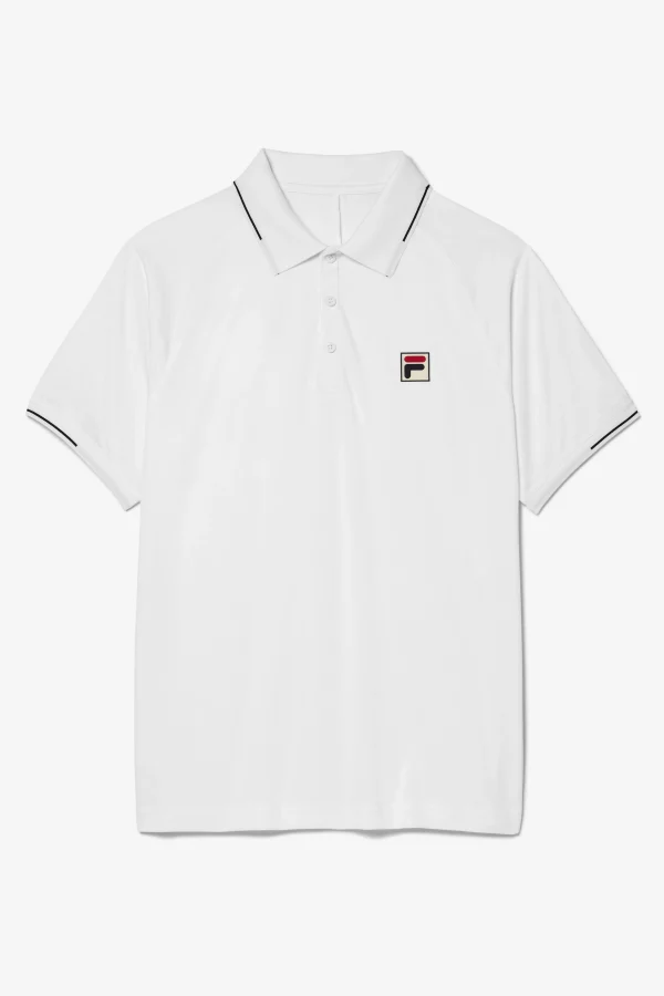 FILA Whiteline Short Sleeve Polo 100 WHITE / CAMO Best Sale