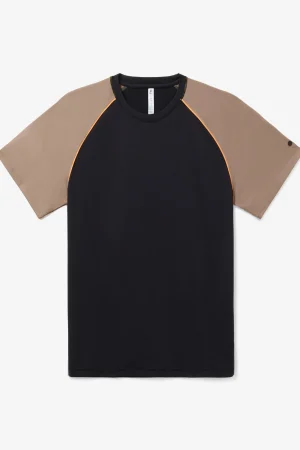 FILA Wild Card Short Sleeve Crew 001 BLACK / STUCCO / MUSK ORANGE Fashion