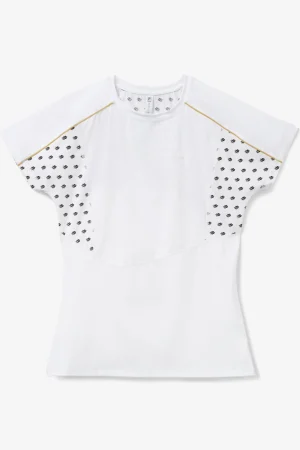 FILA Wild Card Short Sleeve Top 100 WHITE / BLACK / RATTAN Flash Sale