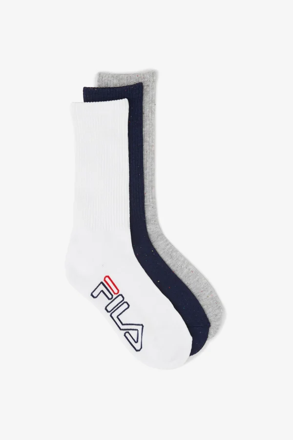 FILA Women' Speckle Stripe Crew Sock 3-Pack NAVY Discount